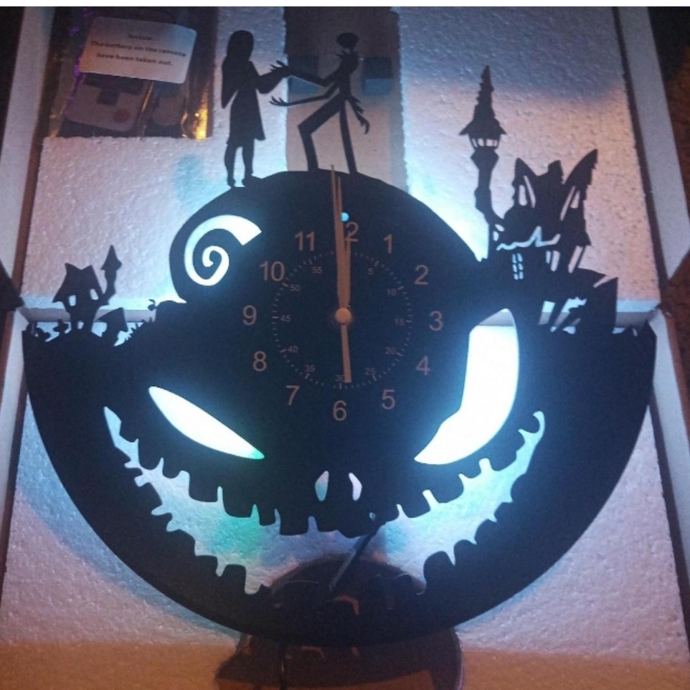Light up Nightmare Before Christmas Vinyl Wall Clock